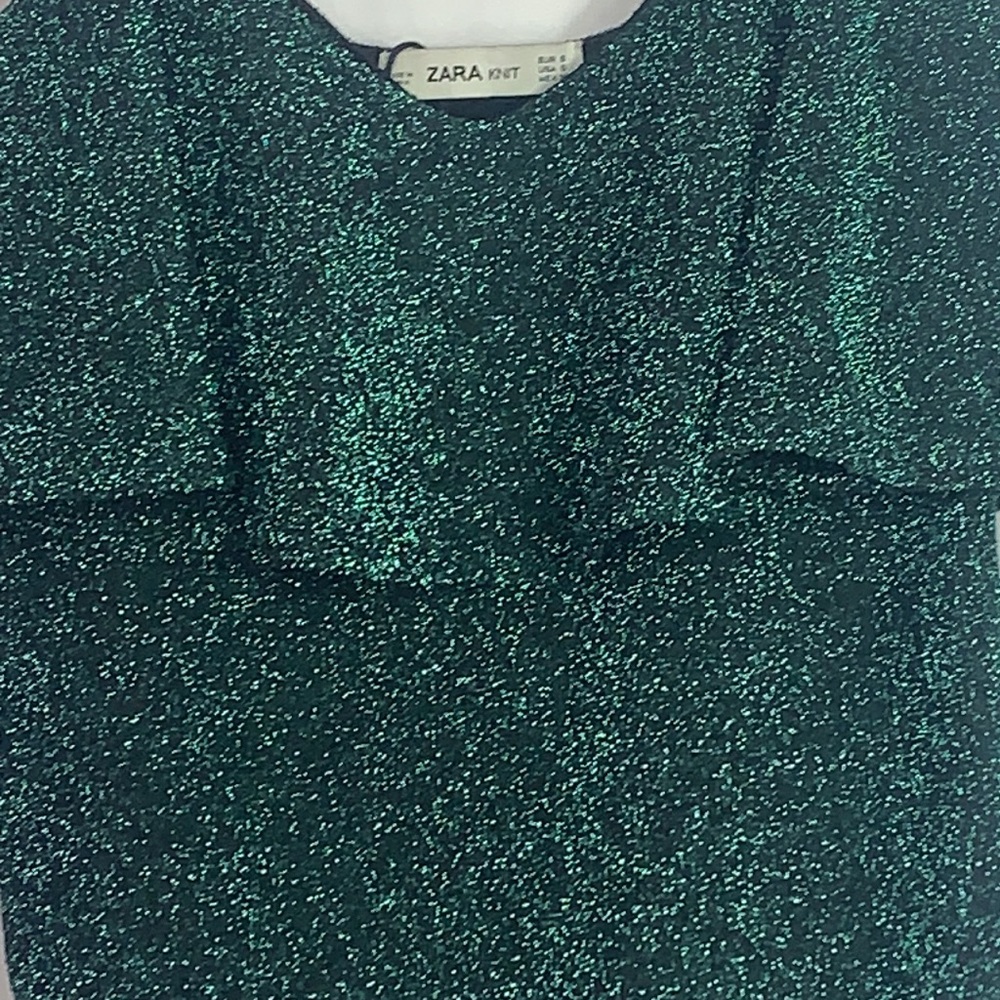 Zara green spaghetti strap sparkly bodysuit - Picture 6 of 9